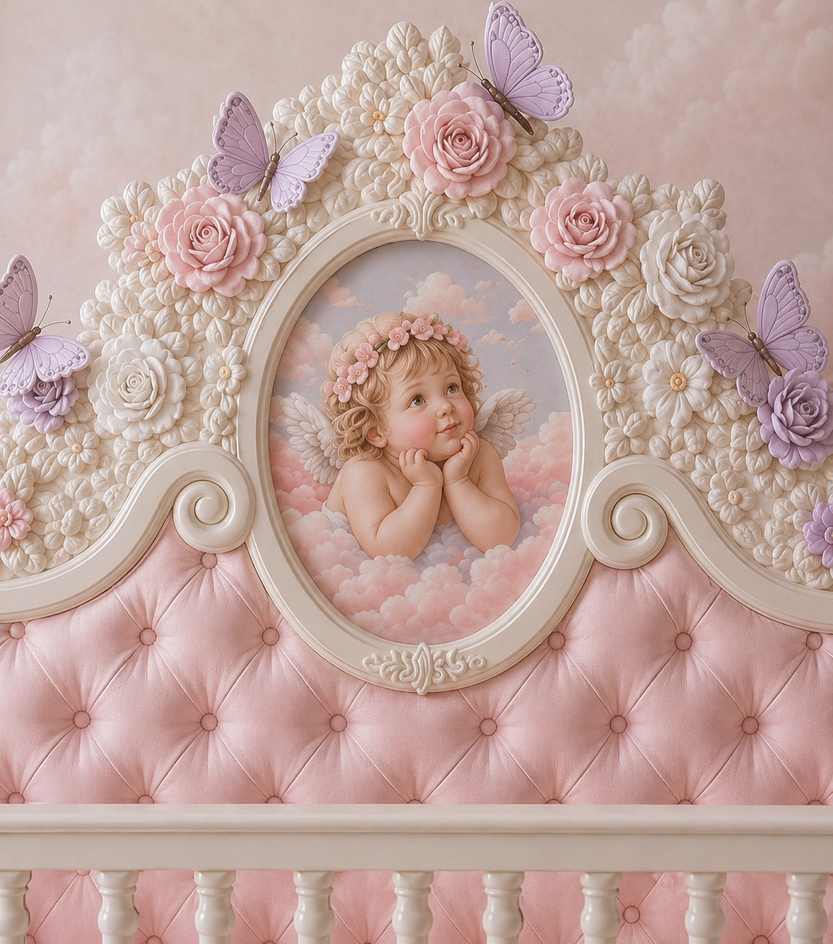 Cherub in bloom cot bed