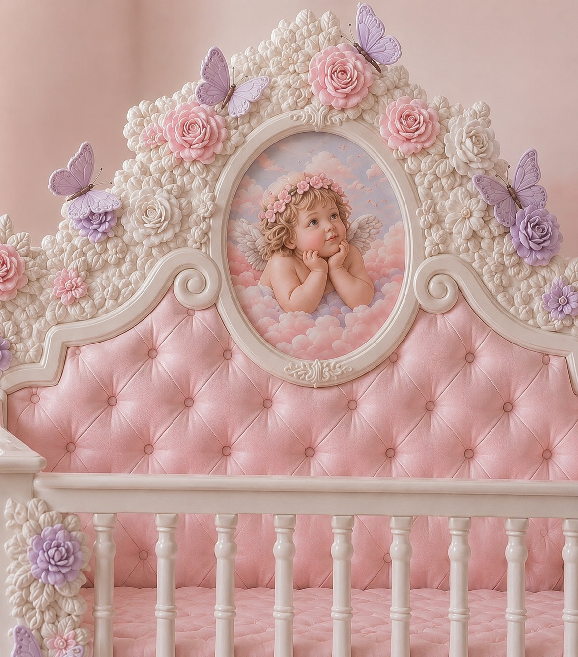 Cherub in bloom cot bed
