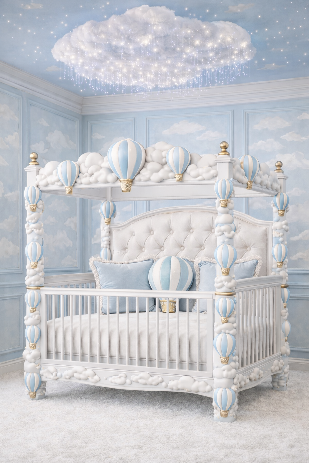 Luxe Dream Scape Four Poster Mini Cot